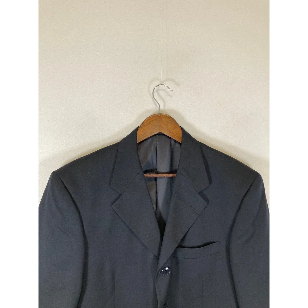 Classic Dark Academia Baracuta Mens 38R Navy Blue 100% Pure Wool 3-Button Blazer
